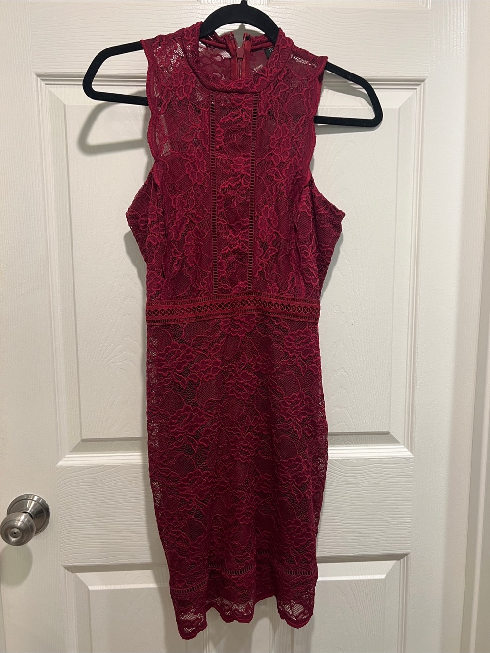 TOPSHOP Lace Dress - Burgundy Size 6